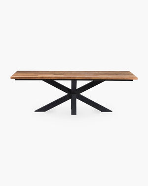 Eettafel teak hout met zwarte poot