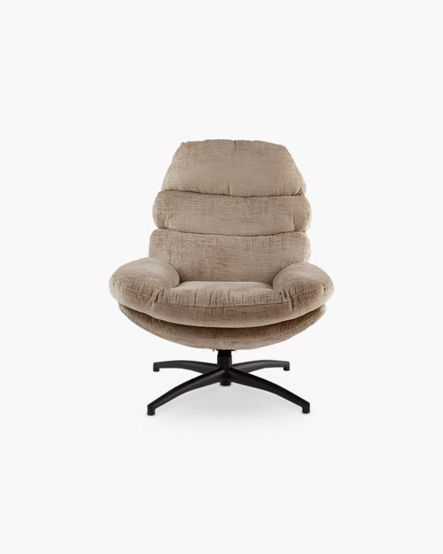 Draaibare kuipfauteuil in beige fluweel