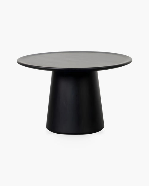 Ronde salontafel mangohout 66 cm in zwart