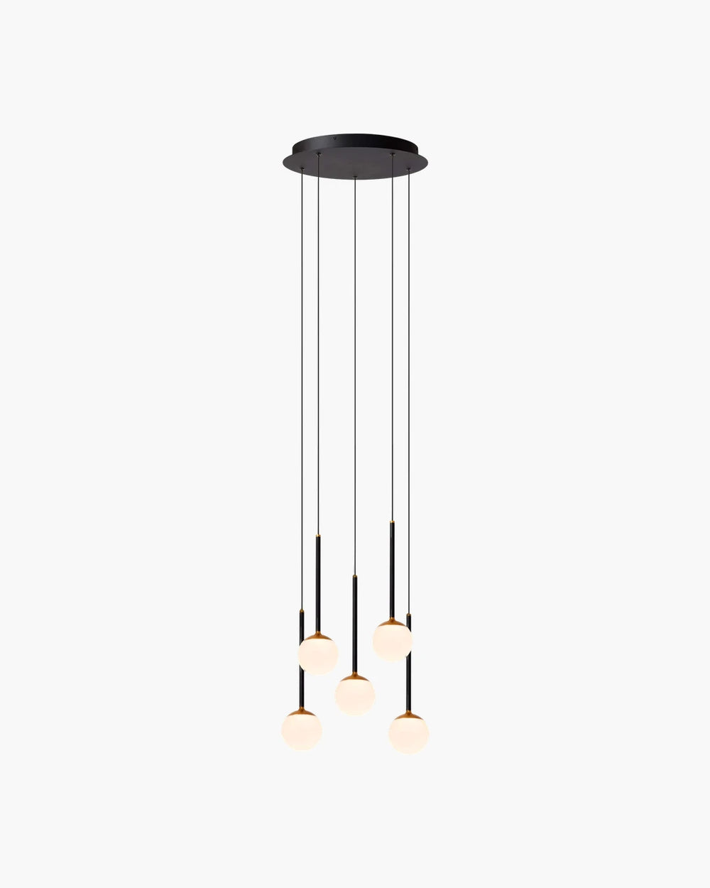 Hanglamp Calina met 5 pendels van Lucide in zwart glas