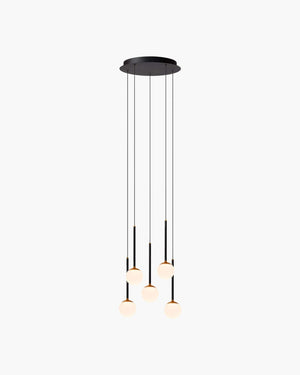 Hanglamp Calina met 5 pendels van Lucide in zwart glas