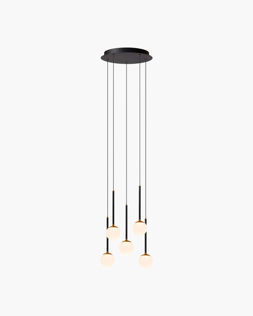 Hanglamp Calina met 5 pendels van Lucide in zwart glas