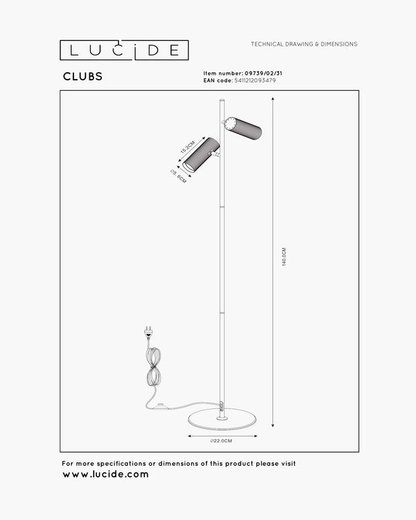 Staanlamp Clubs van Lucide, foto 10 van 11