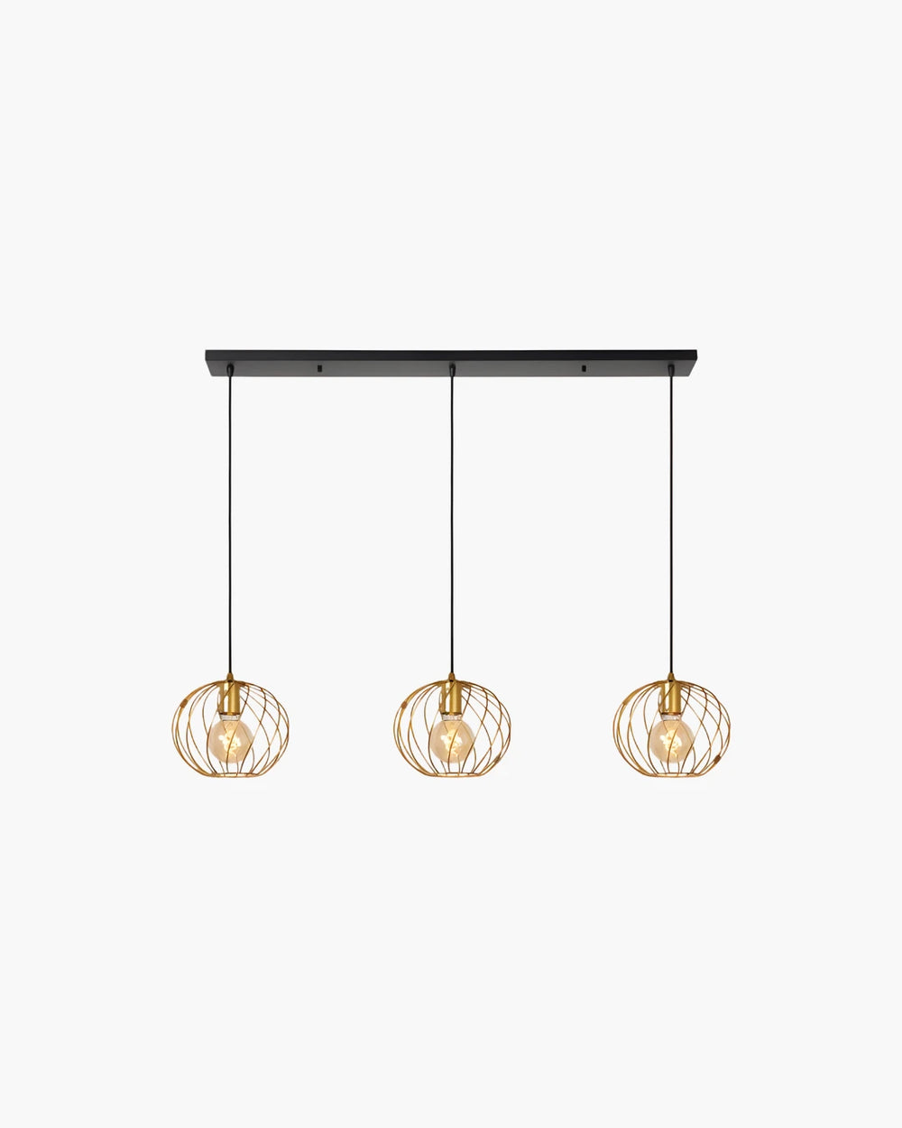 Hanglamp Danza met 3 pendels recht van Lucide in zwart