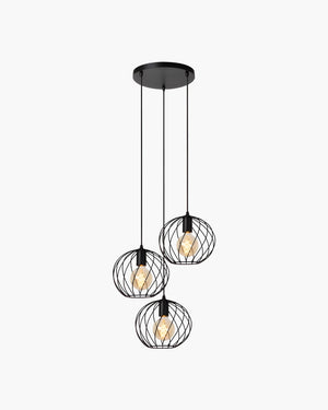 Hanglamp Danza met 3 pendels divers van Lucide in zwart