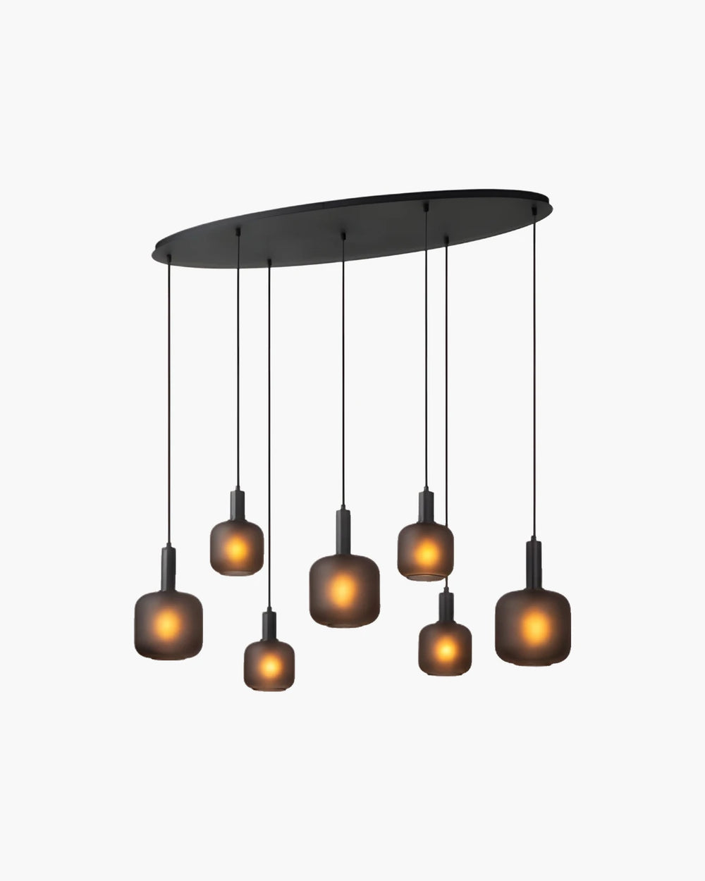 Hanglamp Eloise met 7 pendels van Lucide in zwart glas
