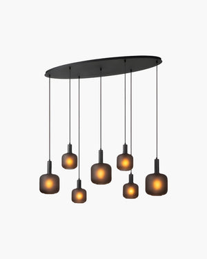 Hanglamp Eloise met 7 pendels van Lucide in zwart glas