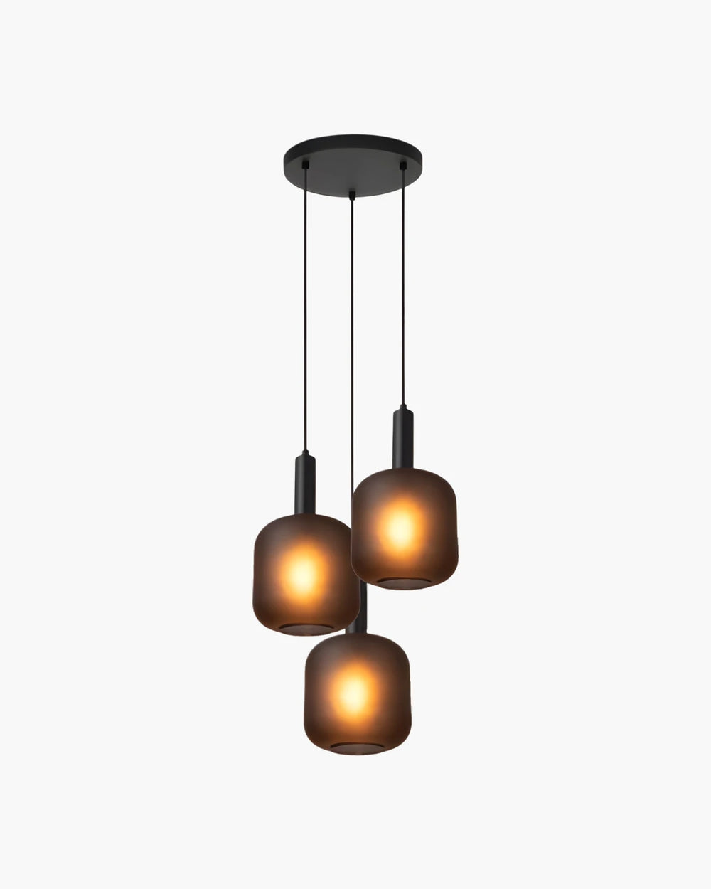 Hanglamp Eloise met 3 pendels van Lucide in zwart glas