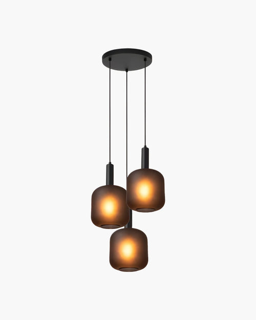 Hanglamp Eloise met 3 pendels van Lucide in zwart glas