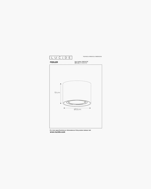 Plafondlamp Fedler rond van Lucide, foto 6 van 6