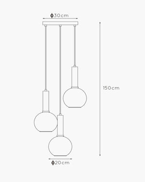 Hanglamp Marius met 3 pendels van Lucide, foto 3 van 6