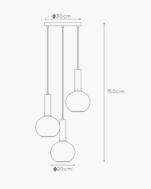 Hanglamp Marius met 3 pendels van Lucide, foto 3 van 6