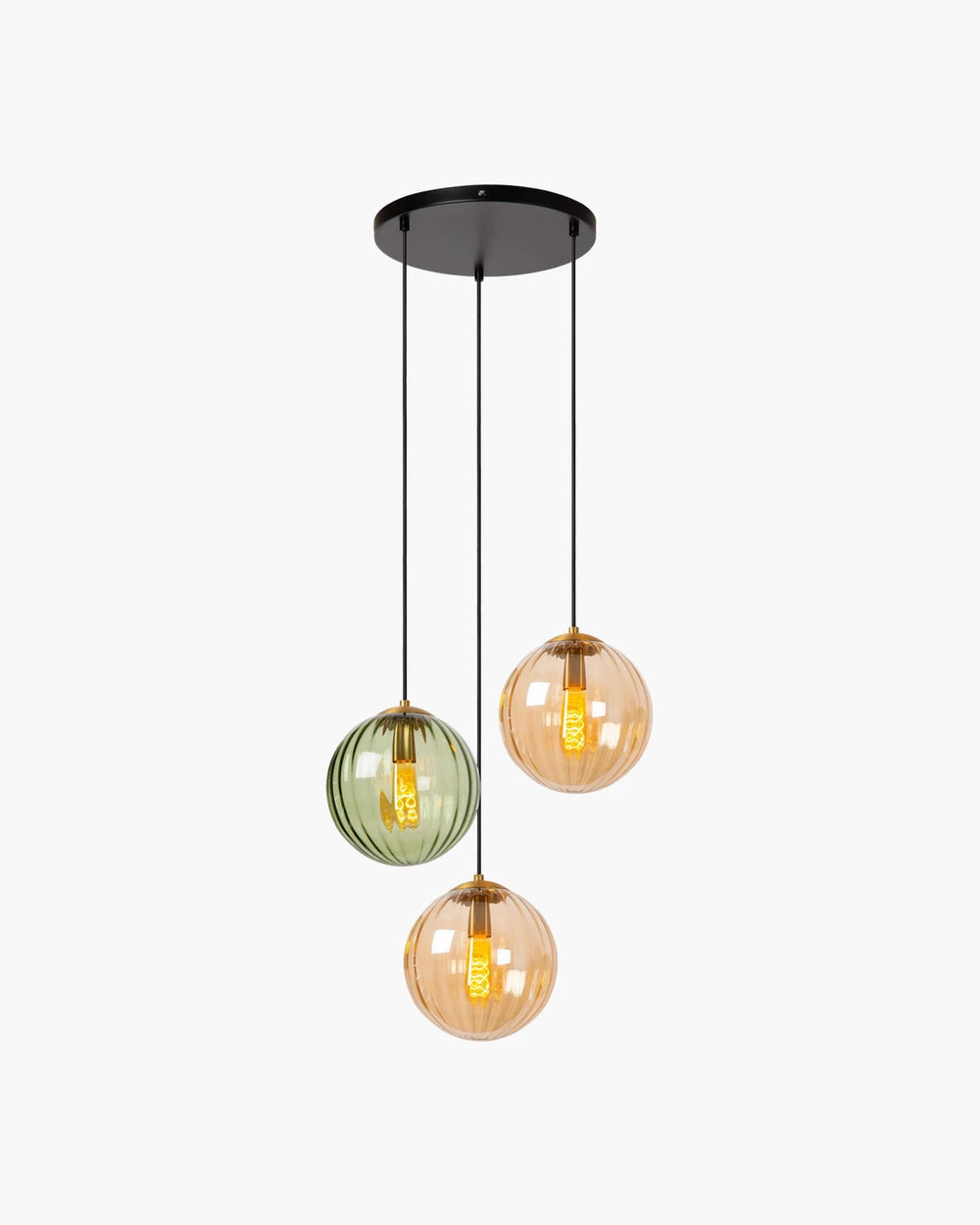 Hanglamp Monsaraz met 3 pendels van Lucide in groen glas