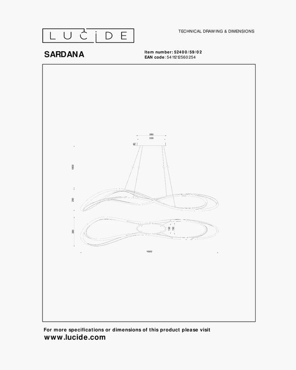 Hanglamp Sardana ovaal van Lucide, foto 7 van 7