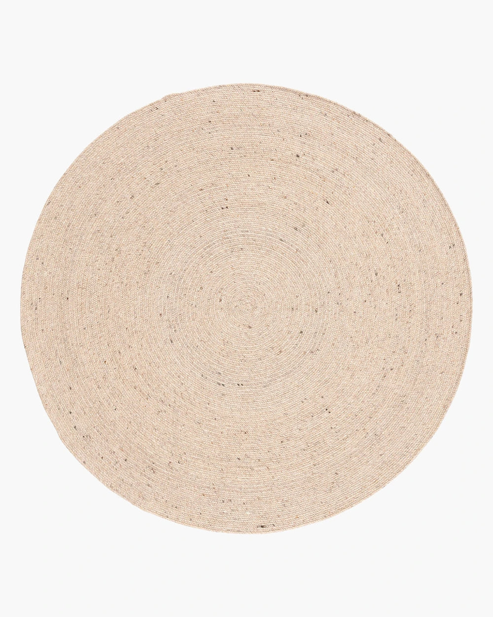 Rond tapijt vlakgeweven in beige