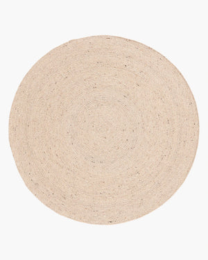 Rond tapijt vlakgeweven in beige