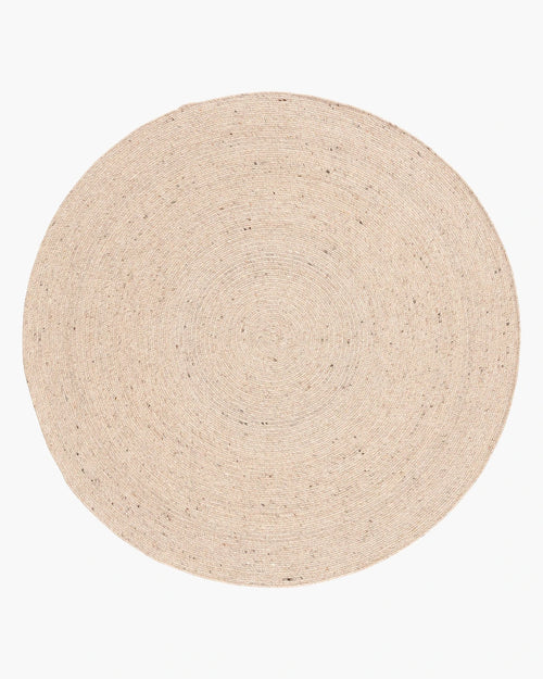 Rond tapijt vlakgeweven in beige