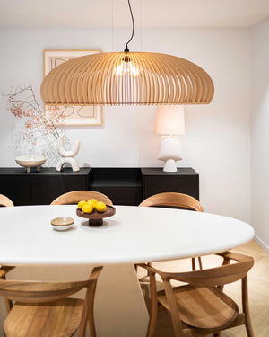 Ovale eettafel Mortex met centrale poot van Studio Puro, foto 4 van 4