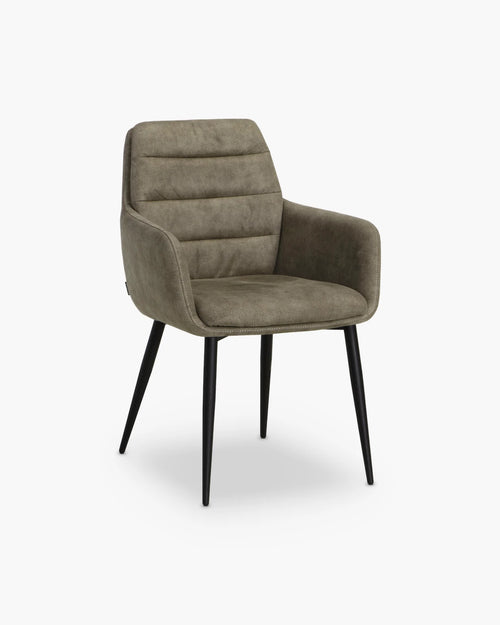 Kuipstoel met hoge rug in groen lederlook