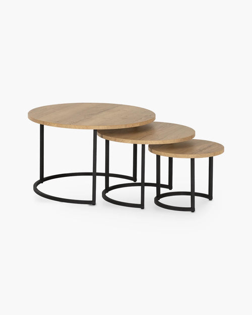 Set van 3 ronde salontafels