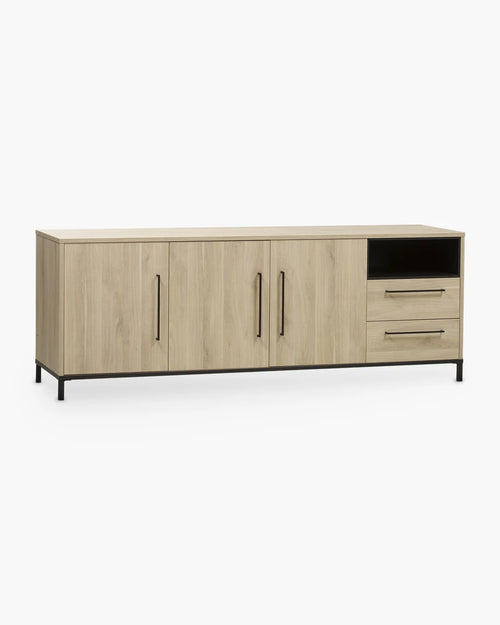 Dressoir met verlichting in hout