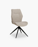 Draaibare eetkamerstoel in beige microvezel