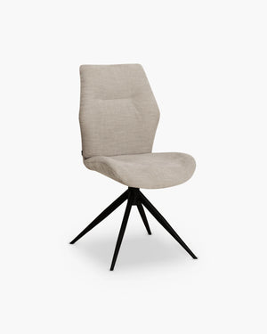 Draaibare eetkamerstoel in beige microvezel