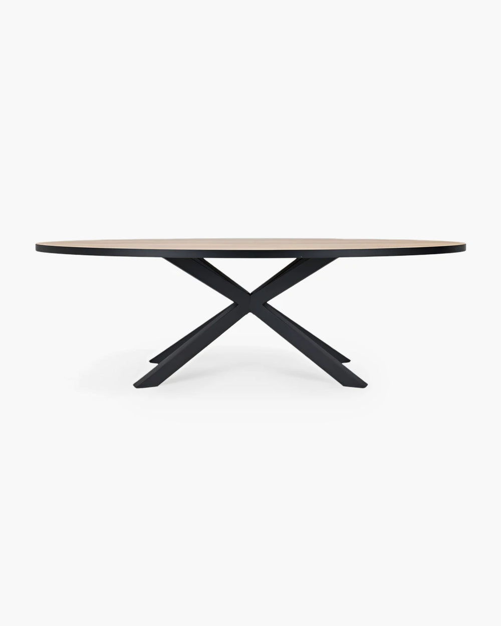 Ovale eettafel met kruispoot in kunststof