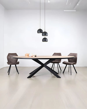 Ovale eettafel met kruispoot, foto 2 van 5
