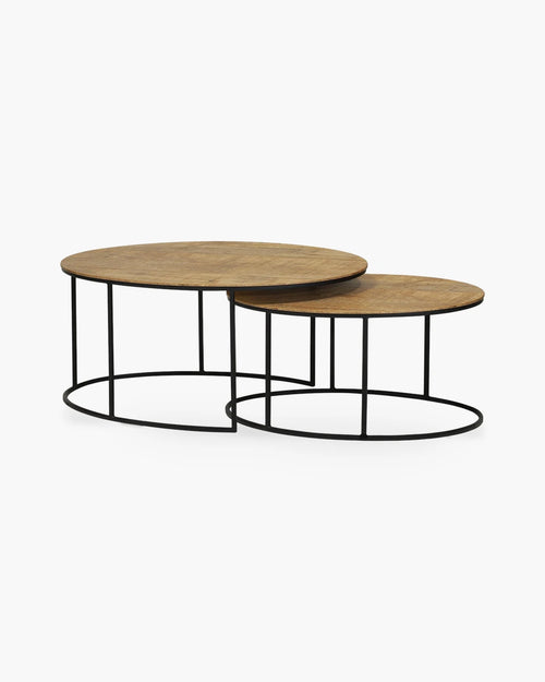 Set van 2 ovale salontafels