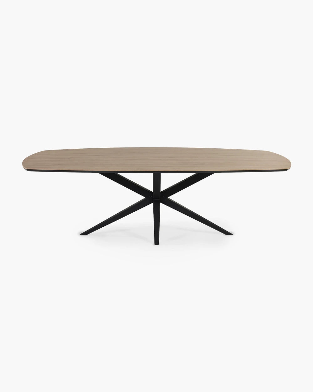Ovale eettafel 250x128 cm in zwart metaal