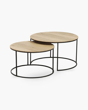 Set van 2 ronde salontafels