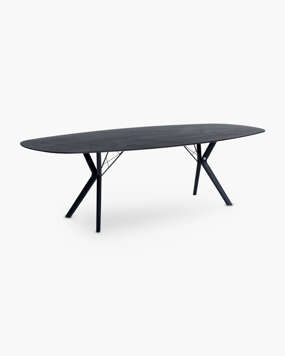 Ovale eettafel Eclipse van Mobitec in zwart hout