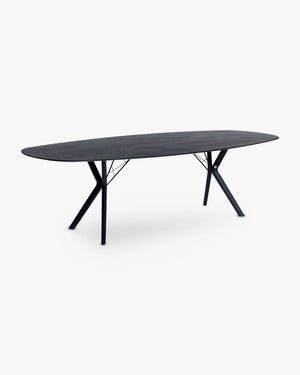 Ovale eettafel Eclipse van Mobitec in zwart hout