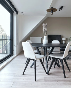 Ronde eettafel Eclipse van Mobitec in zwart hout