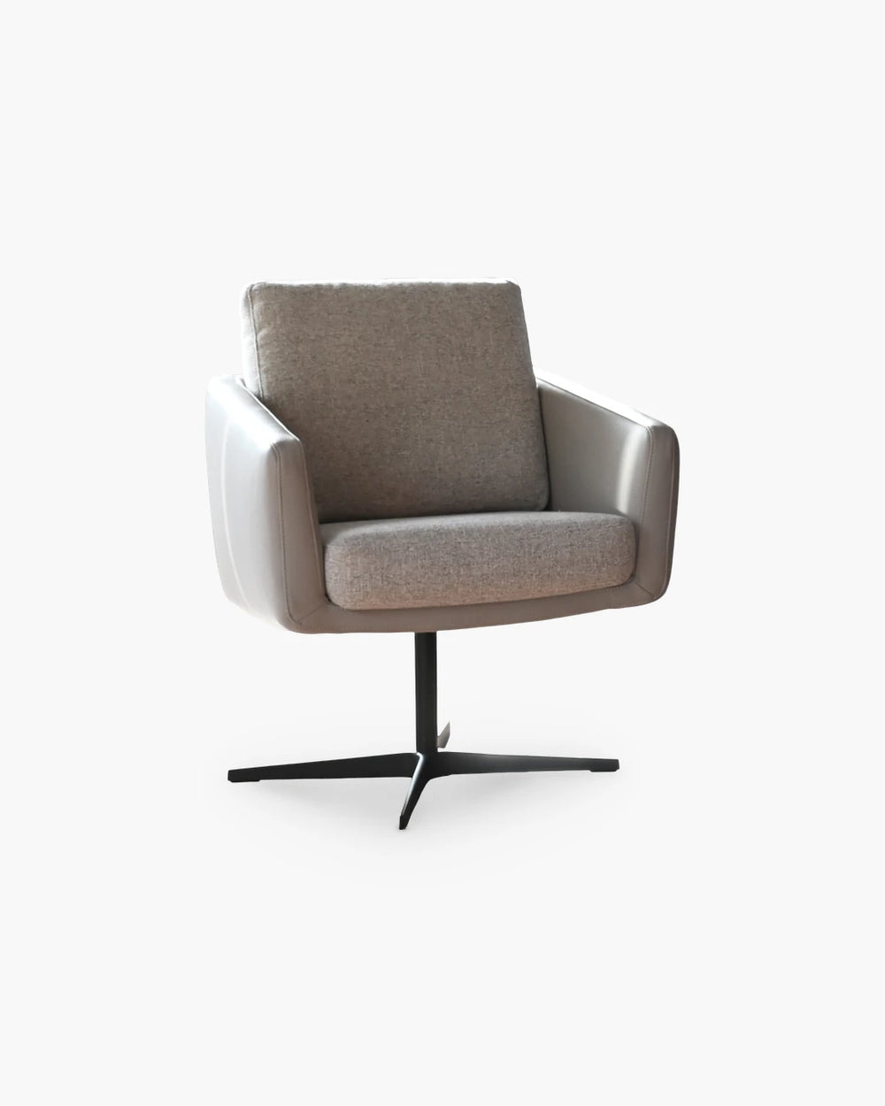Draaifauteuil Maxim in grijs leder