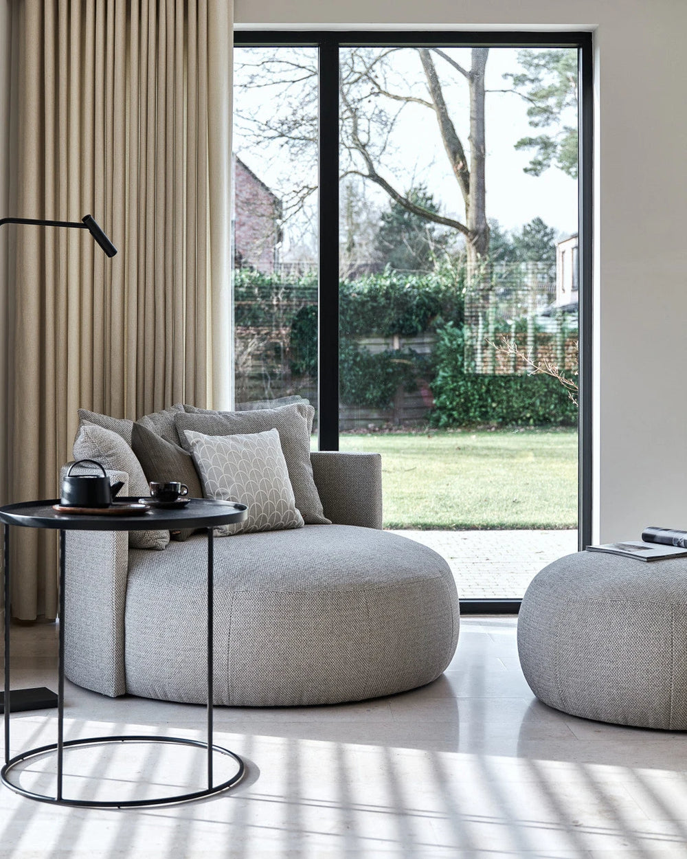 Loungezetel Pastille XL - beige van Passe Partout in stof