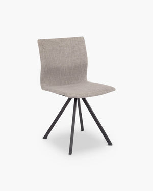 Eetkamerstoel met metalen poten in zwart metaal