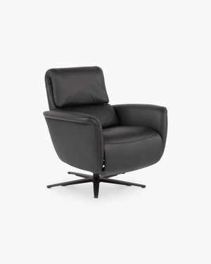 Relaxzetel met verstelbare rug LC02 van Hukla in zwart leder