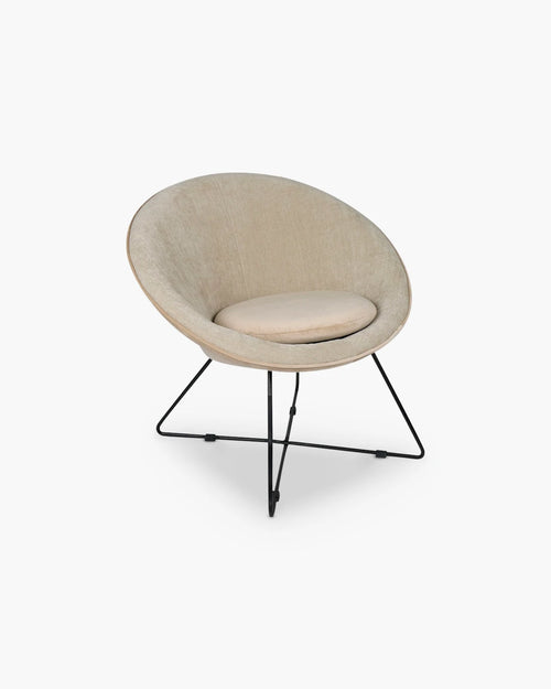 Fluwelen leesfauteuil in retro stijl van Pomax