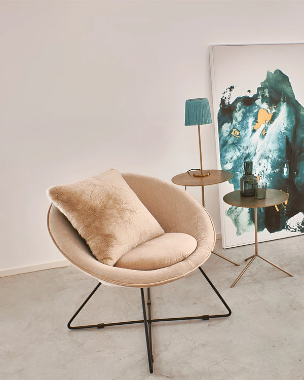 Fluwelen leesfauteuil in retro stijl van Pomax, foto 2 van 2
