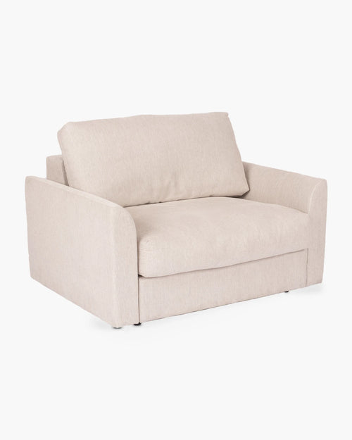 Slaapbank in beige stof