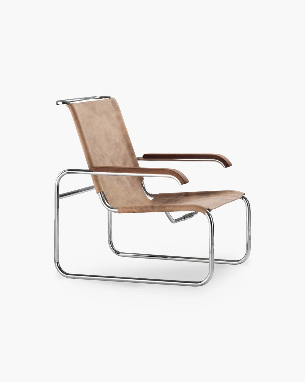 Fauteuil S35 L van Thonet in bruin leder