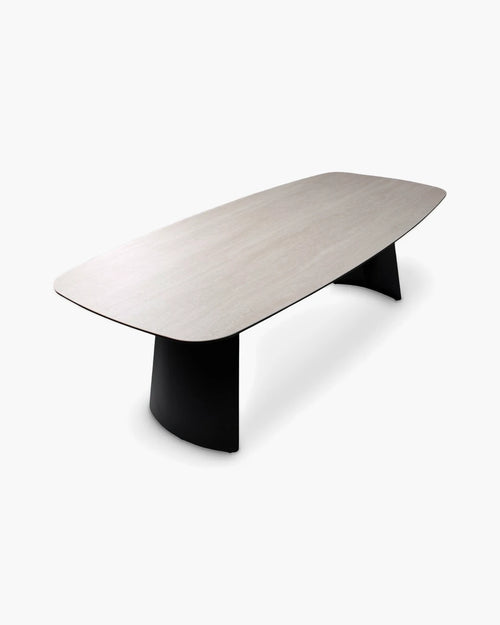 Eettafel 240x110 cm in zwart travertin