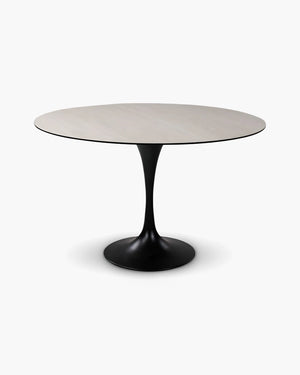 Ronde eettafel 120 cm in zwart travertin