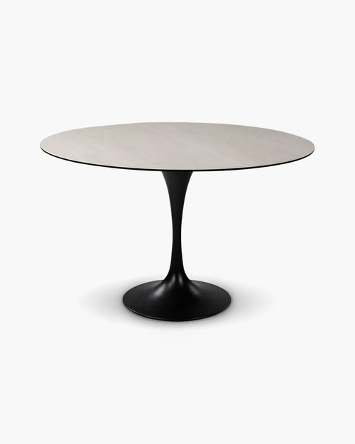 Ronde eettafel 120 cm in zwart travertin