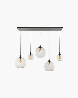 Hanglamp Rectangle in zwart glas