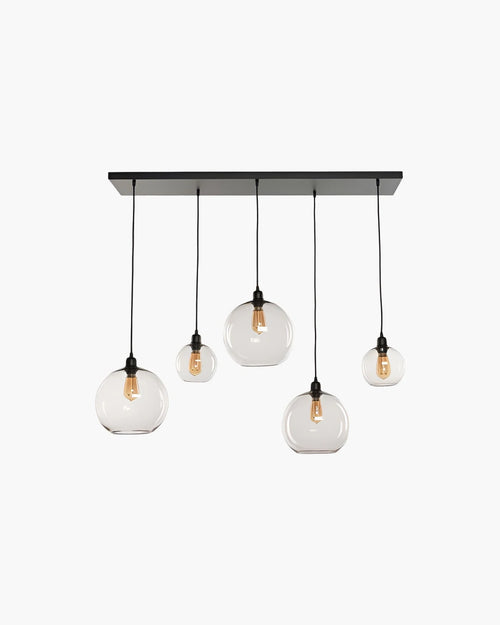 Hanglamp Rectangle in zwart glas