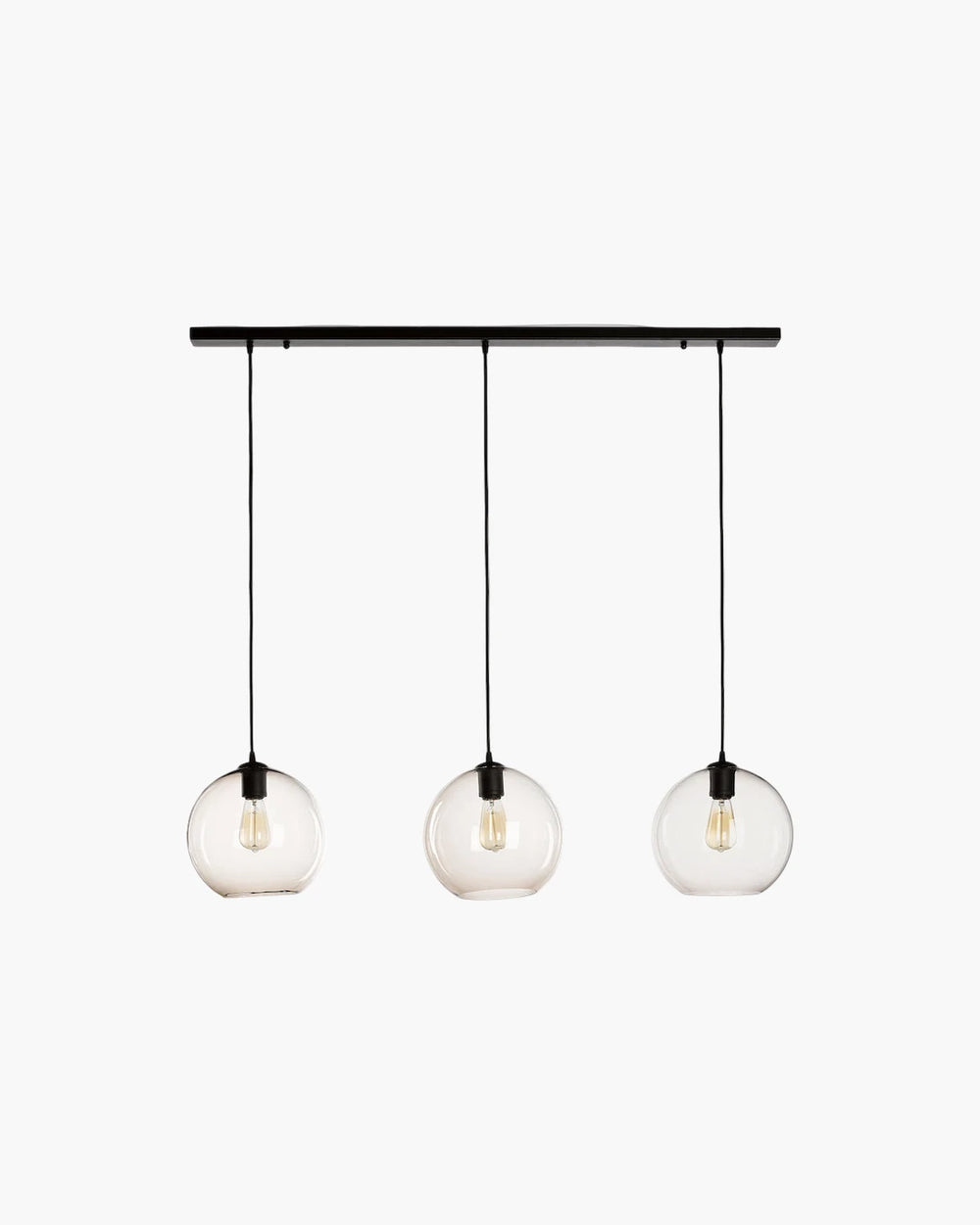 Hanglamp Seattle 3x E27 in zwart glas