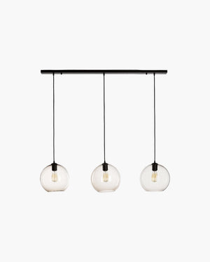 Hanglamp Seattle 3x E27 in zwart glas